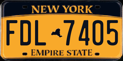 NY license plate FDL7405