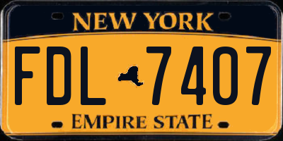 NY license plate FDL7407