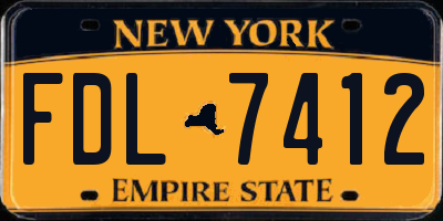 NY license plate FDL7412