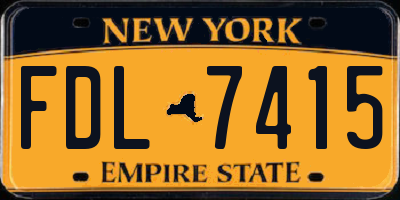 NY license plate FDL7415