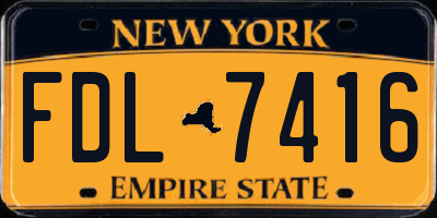 NY license plate FDL7416