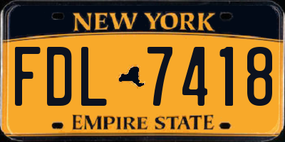 NY license plate FDL7418