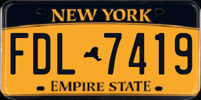 NY license plate FDL7419
