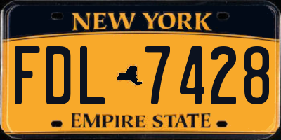 NY license plate FDL7428