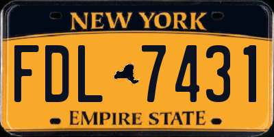 NY license plate FDL7431