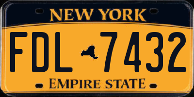 NY license plate FDL7432