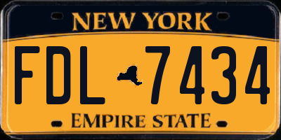 NY license plate FDL7434