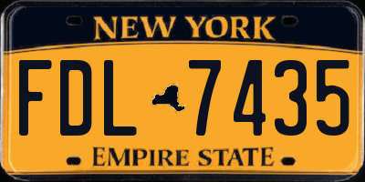 NY license plate FDL7435