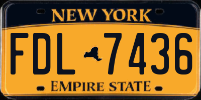 NY license plate FDL7436