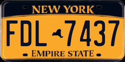 NY license plate FDL7437