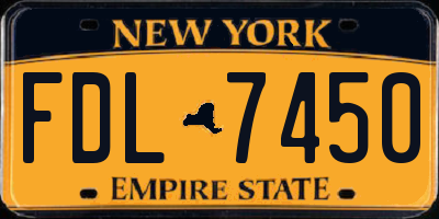 NY license plate FDL7450