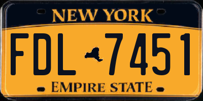 NY license plate FDL7451