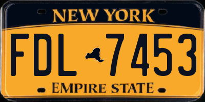NY license plate FDL7453