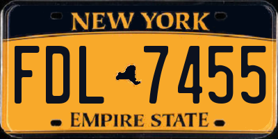 NY license plate FDL7455