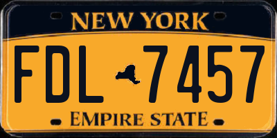 NY license plate FDL7457
