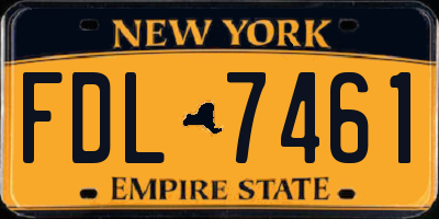 NY license plate FDL7461
