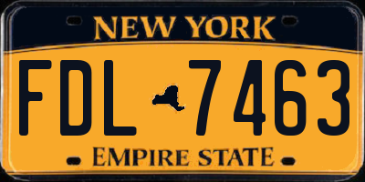 NY license plate FDL7463