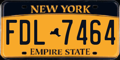 NY license plate FDL7464