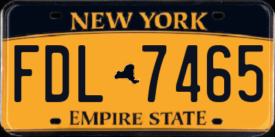 NY license plate FDL7465