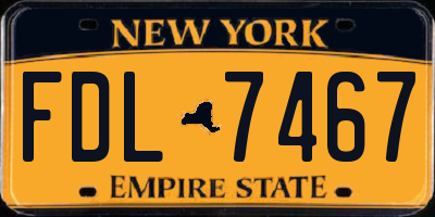 NY license plate FDL7467