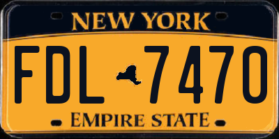 NY license plate FDL7470