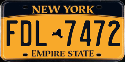 NY license plate FDL7472