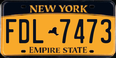 NY license plate FDL7473