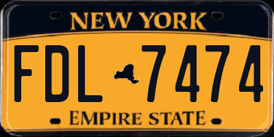 NY license plate FDL7474