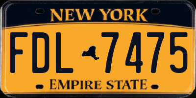 NY license plate FDL7475