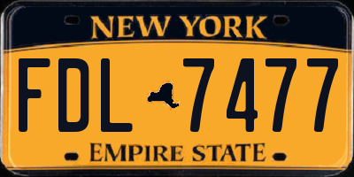 NY license plate FDL7477