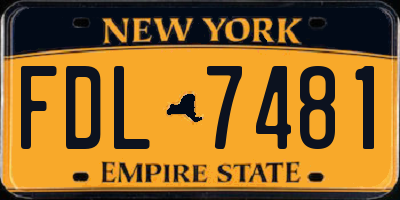 NY license plate FDL7481