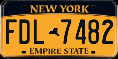NY license plate FDL7482