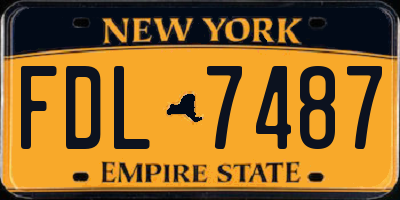 NY license plate FDL7487