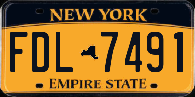 NY license plate FDL7491