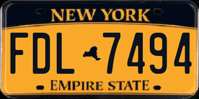 NY license plate FDL7494