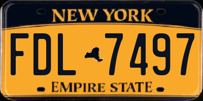 NY license plate FDL7497