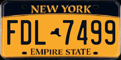 NY license plate FDL7499