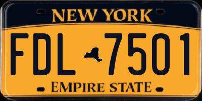 NY license plate FDL7501