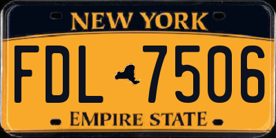 NY license plate FDL7506