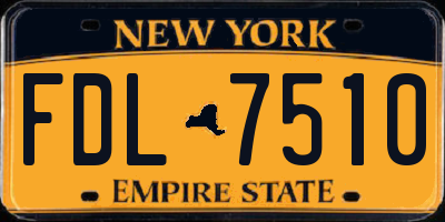 NY license plate FDL7510