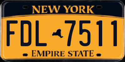 NY license plate FDL7511