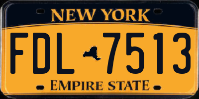 NY license plate FDL7513