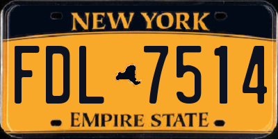 NY license plate FDL7514