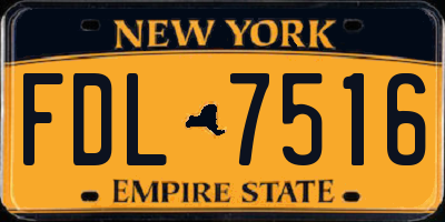 NY license plate FDL7516