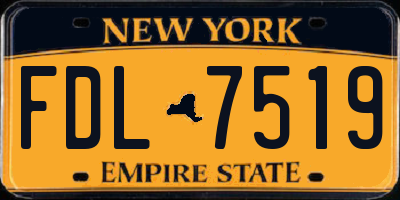NY license plate FDL7519