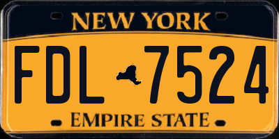 NY license plate FDL7524