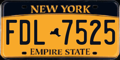 NY license plate FDL7525