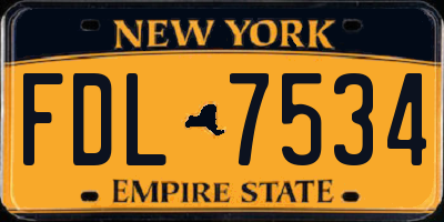NY license plate FDL7534