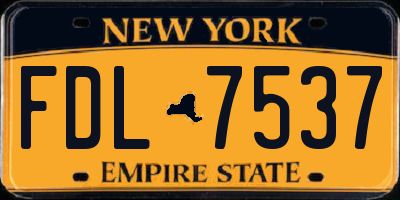 NY license plate FDL7537