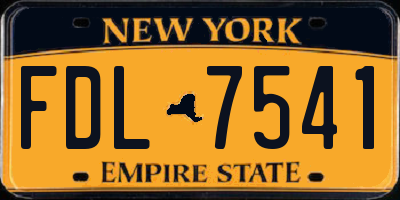 NY license plate FDL7541